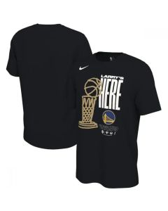 Men's Golden State Warriors 2021-2022 Black NBA Finals Champions Trophy Celebration T-Shirt