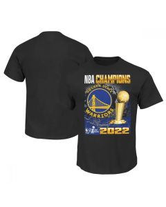 Men's Golden State Warriors 2021-2022 Black NBA Finals Champions Trophy T-Shirt