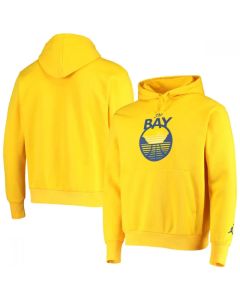 Men's Golden State Warriors 2021 Yellow City Edition Essential Logo Fleece Pullover Hoodie