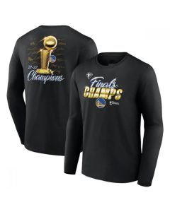 Men's Golden State Warriors 2022 Black NBA Finals Champions Forward Roster Signature Long Sleeve T-Shirt