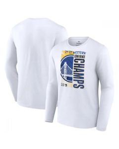 Men's Golden State Warriors 2022 White Western Conference Champions Locker Room Long Sleeve T-Shirt