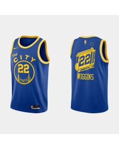 Men's Golden State Warriors #22 Andrew Wiggins 2020-2021 Blue Dri-FIT Hardwood Classic Stitched NBA Jersey