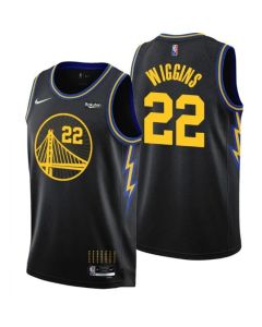 Men's Golden State Warriors #22 Andrew Wiggins 2021/22 City Edition Black 75th Anniversary Stitched Basketball Jersey