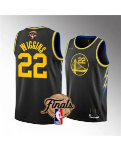 Men's Golden State Warriors #22 Andrew Wiggins 2022 Black NBA Finals Stitched Jersey