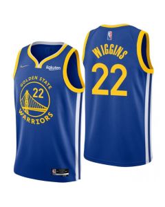 Men's Golden State Warriors #22 Andrew Wiggins 2022 Royal 75th Anniversary Stitched Jersey