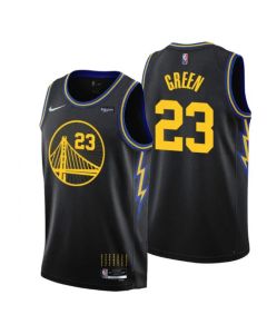 Men's Golden State Warriors #23 Draymond Green 2021/22 City Edition 75th Anniversary Black Stitched Basketball Jersey