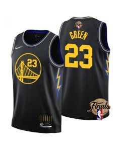 Men's Golden State Warriors #23 Draymond Green 2021/22 City Edition Black 75th Anniversary NBA Finals Stitched Basketball Jersey