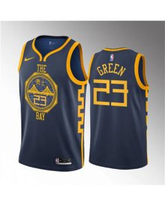 Men's Golden State Warriors #23 Draymond Green Navy 2018/19 Swingman Stitched Basketball Jersey