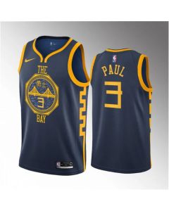 Men's Golden State Warriors #3 Chris Paul Navy 2018/19 Swingman Stitched Basketball Jersey