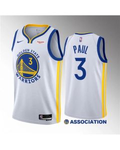 Men's Golden State Warriors #3 Chris Paul White Association Edition Stitched Basketball Jersey