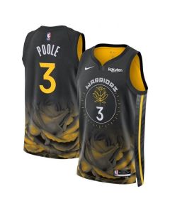 Men's Golden State Warriors #3 Jordan Poole 2022/2023 Black City edition Stitched Basketball Jersey