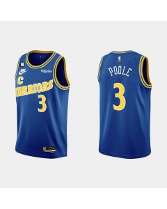 Men's Golden State Warriors #3 Jordan Poole 2022-23 Blue With No.6 Patch Stitched Basketball Jersey