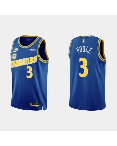Men's Golden State Warriors #3 Jordan Poole 2022 Classic Edition Royal Stitched Basketball Jersey