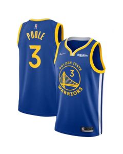 Men's Golden State Warriors #3 Jordan Poole 2022 Royal 75th Anniversary Stitched Jersey