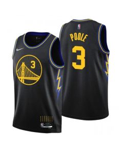 Men's Golden State Warriors #3 Jordan Poole Black Stitched Basketball Jersey