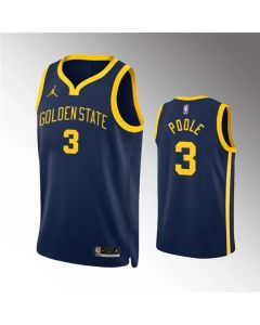 Men's Golden State Warriors #3 Jordan Poole Navy Statement EditionStitched Jersey
