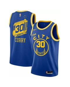 Men's Golden State Warriors #30 Stephen Curry 2020-2021 Blue Dri-FIT Hardwood Classic Stitched NBA Jersey