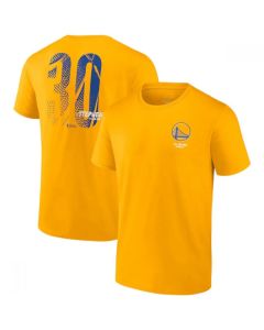 Men's Golden State Warriors #30 Stephen Curry 2021-2022 Gold NBA Finals Champions Name & Number T-Shirt