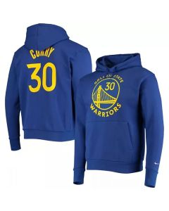 Men's Golden State Warriors #30 Stephen Curry 2021 Blue Pullover Hoodie