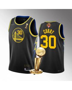 Men's Golden State Warriors #30 Stephen Curry 2022 Black NBA Finals Champions Stitched Jersey