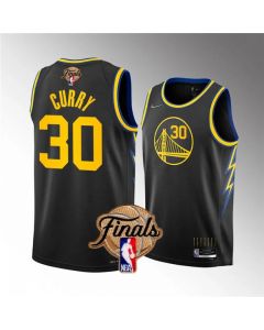 Men's Golden State Warriors #30 Stephen Curry 2022 Black NBA Finals Stitched Jersey