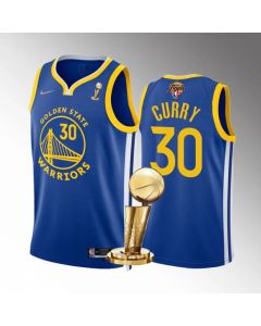 Men's Golden State Warriors #30 Stephen Curry 2022 Royal NBA Finals Champions Stitched Jersey