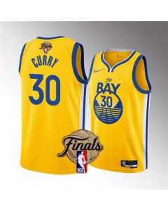 Men's Golden State Warriors #30 Stephen Curry 2022 Yellow NBA Finals Stitched Jersey