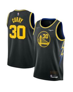 Men's Golden State Warriors #30 Stephen Curry 75th Anniversary Black Stitched Basketball Jersey
