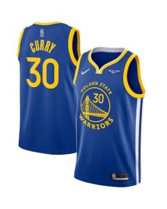 Men's Golden State Warriors #30 Stephen Curry 75th Anniversary Royal Stitched Basketball Jersey