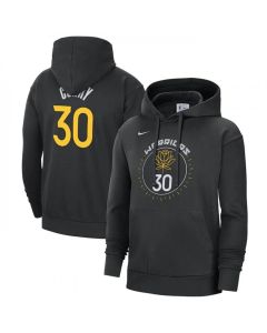 Men's Golden State Warriors #30 Stephen Curry Black 2022/23 City Edition Name & Number Essential Pullover Hoodie
