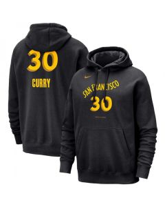 Men's Golden State Warriors #30 Stephen Curry Black 2023/24 City Edition Name & Number Pullover Hoodie