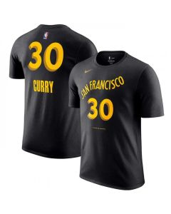 Men's Golden State Warriors #30 Stephen Curry Black 2023/24 City Edition Name & Number T-Shirt