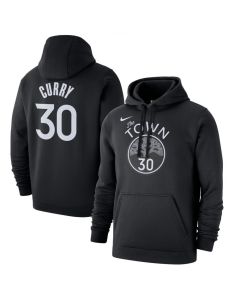 Men's Golden State Warriors #30 Stephen Curry Black City Edition Pullover Hoodie