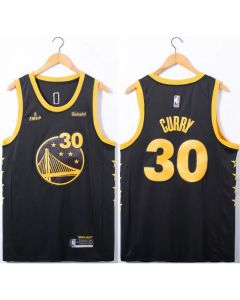 Men's Golden State Warriors #30 Stephen Curry Black FMVP Stitched Jersey