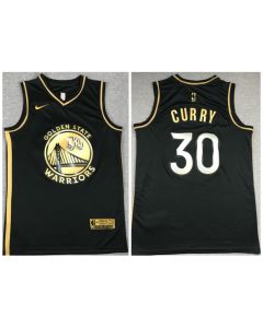 Men's Golden State Warriors #30 Stephen Curry Black Gold Edition Stitched Jersey