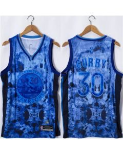 Men's Golden State Warriors #30 Stephen Curry Blue Select Series Stitched Basketball Jersey