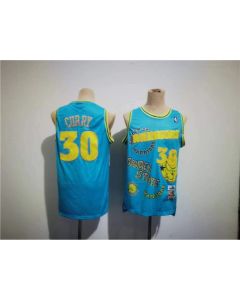 Men's Golden State Warriors #30 Stephen Curry Blue Throwback Stitched Jersey