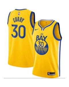 Men's Golden State Warriors #30 Stephen Curry Gold Statement Edition Stitched Jersey