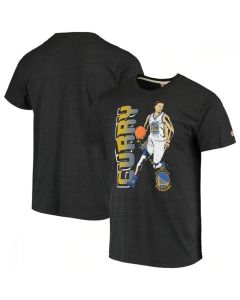 Men's Golden State Warriors #30 Stephen Curry Grey Homage Tri-Blend Shooting Stars T-Shirt