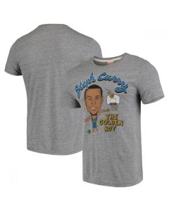 Men's Golden State Warriors #30 Stephen Curry Grey Player Graphic Tri-Blend T-Shirt