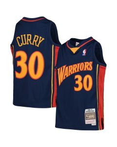 Men's Golden State Warriors #30 Stephen Curry Navy 2009-10 Throwback Stitched NBA Jersey