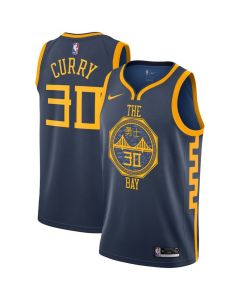 Men's Golden State Warriors #30 Stephen Curry Navy 2018/2019 City Edition Swingman Stitched NBA Jersey