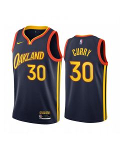 Men's Golden State Warriors #30 Stephen Curry Navy City Edition Stitched Jersey