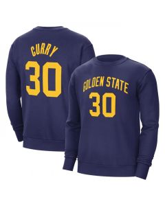 Men's Golden State Warriors #30 Stephen Curry Navy Long Sleeve T-Shirt