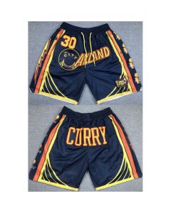 Men's Golden State Warriors #30 Stephen Curry Navy Shorts(Run Small)