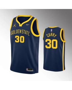Men's Golden State Warriors #30 Stephen Curry Navy Statement Edition Stitched Jersey