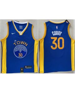 Men's Golden State Warriors #30 Stephen Curry Royal Stitched Jersey