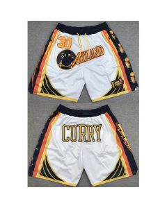 Men's Golden State Warriors #30 Stephen Curry White Shorts(Run Small)