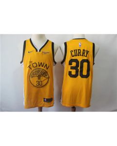 Men's Golden State Warriors #30 Stephen Curry Yellow 2019 Earned Edition Swingman Stitched NBA Jersey (Yellow)