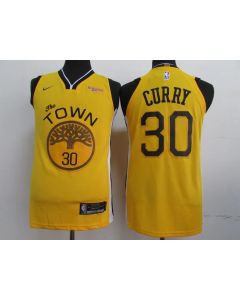 Men's Golden State Warriors #30 Stephen Curry Yellow 2019 Earned Edition Swingman Stitched NBA Jersey